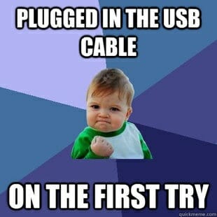 Sucess Kid Meme - plugged in USB