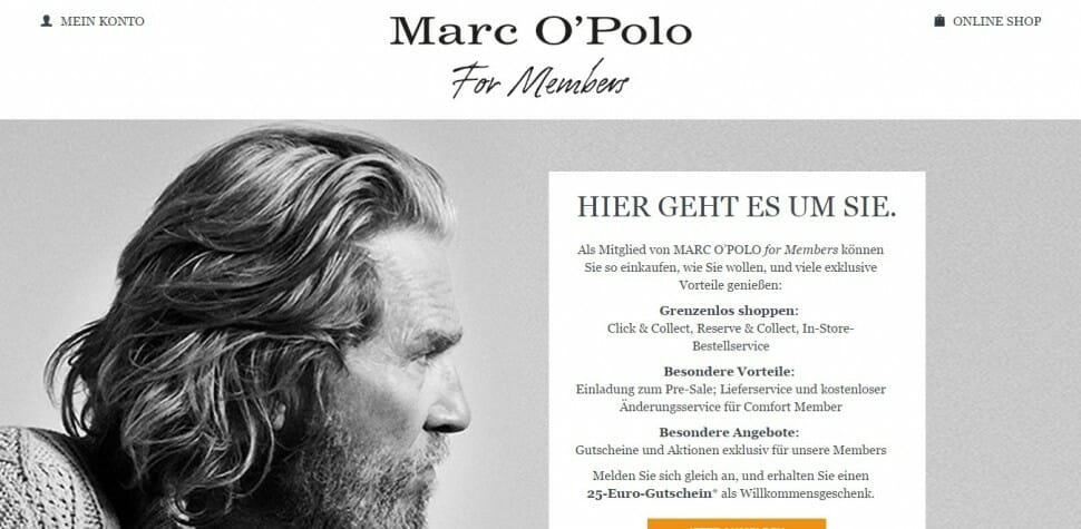 Loyalty Programm: Marc O'Polo for members.