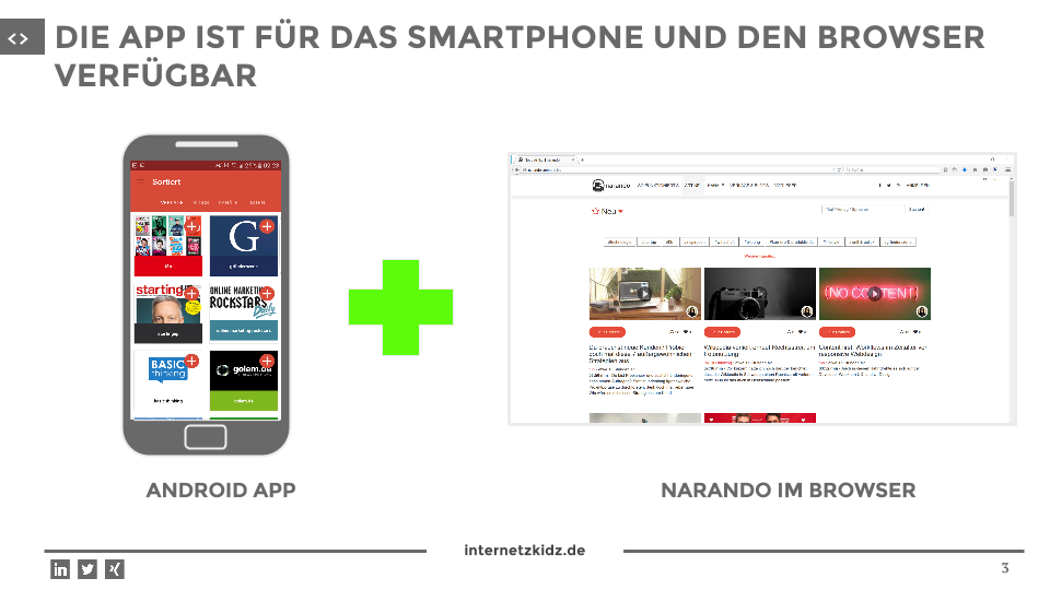 narando App mobile und browser