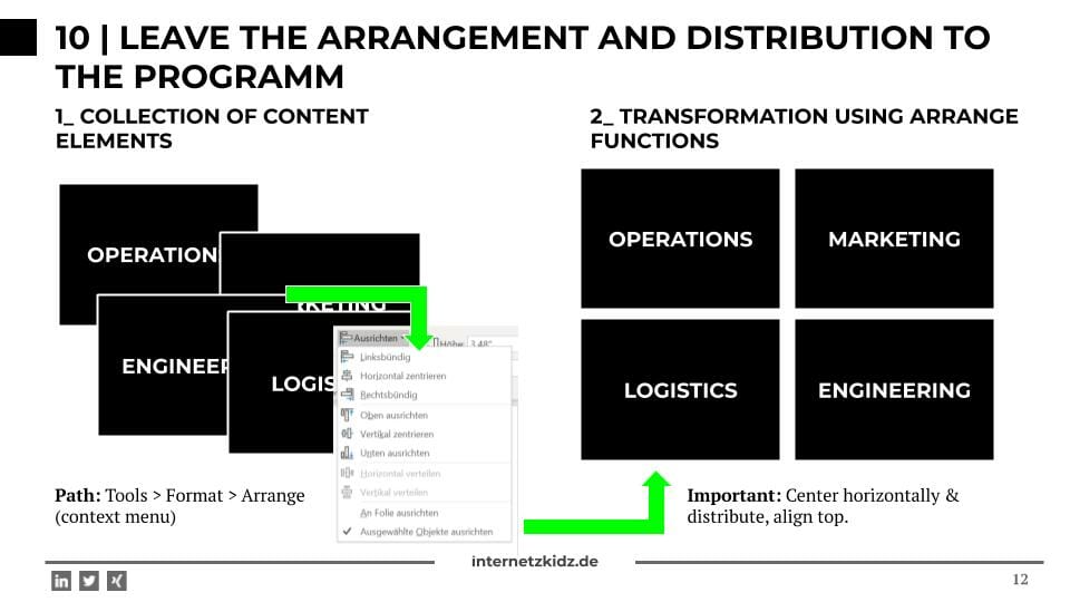 Arrangement Powerpoint Hacks