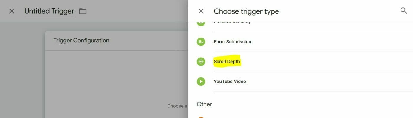 Google Tagmanager Scroll Depth Trigger