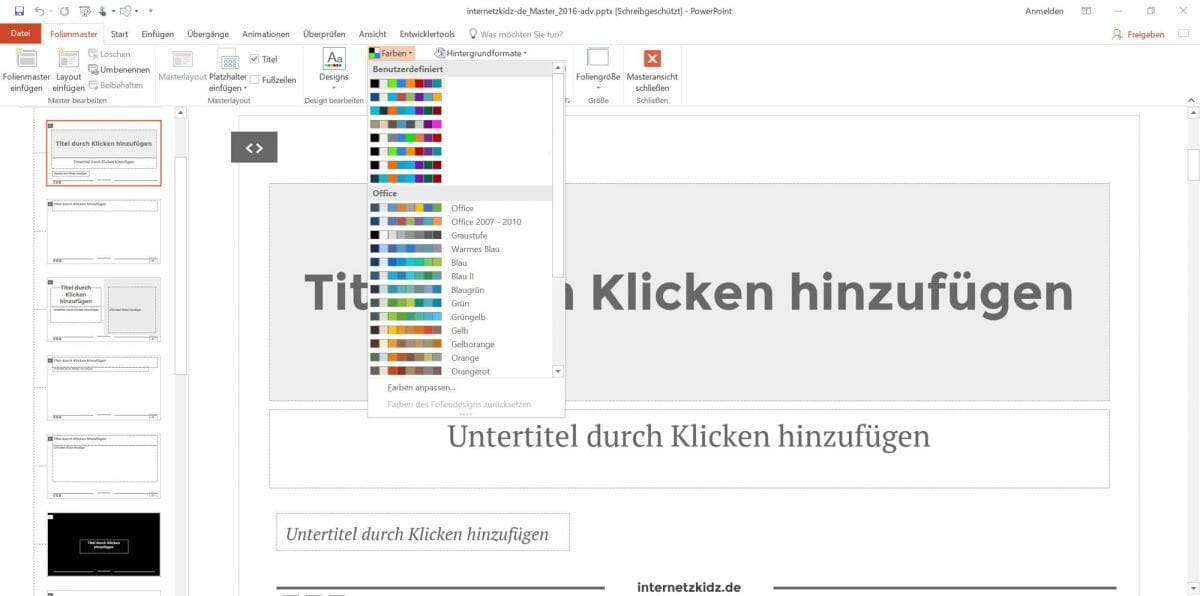 Google Slides Farbschema Im Folienmaster Template Andern