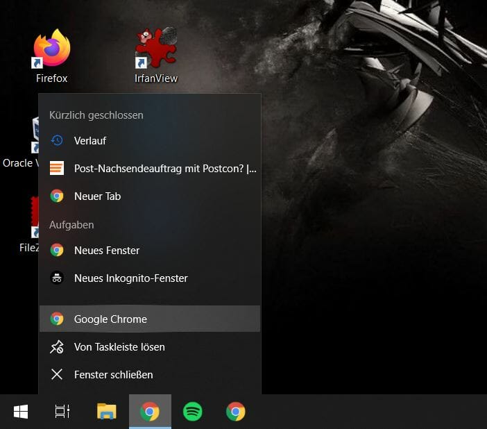 Chrome Darkmode Taskleiste