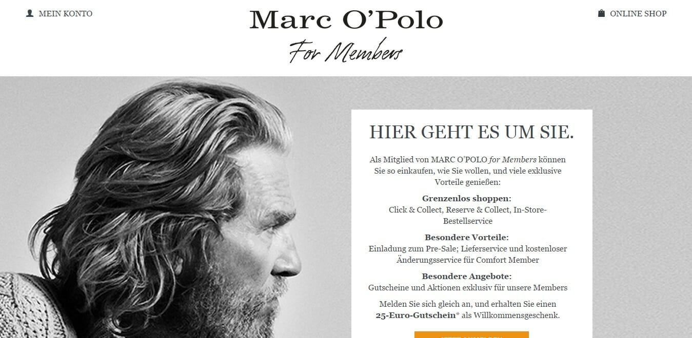 Loyalty Programm: Marc O'Polo for members.