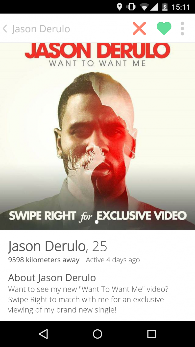 Jason Derulo Tinder Video Promo