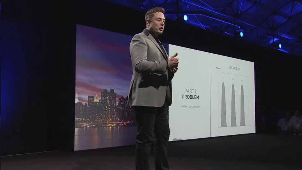 Speaker Elon Musk bei der Tesla Energy Keynote
