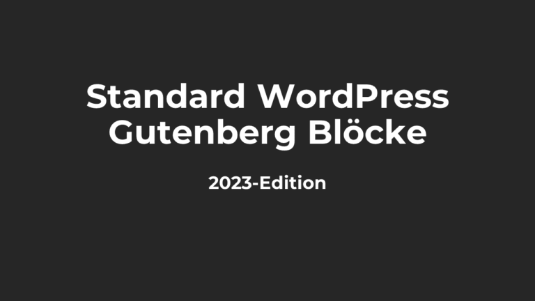 Gutenberg Blöcke