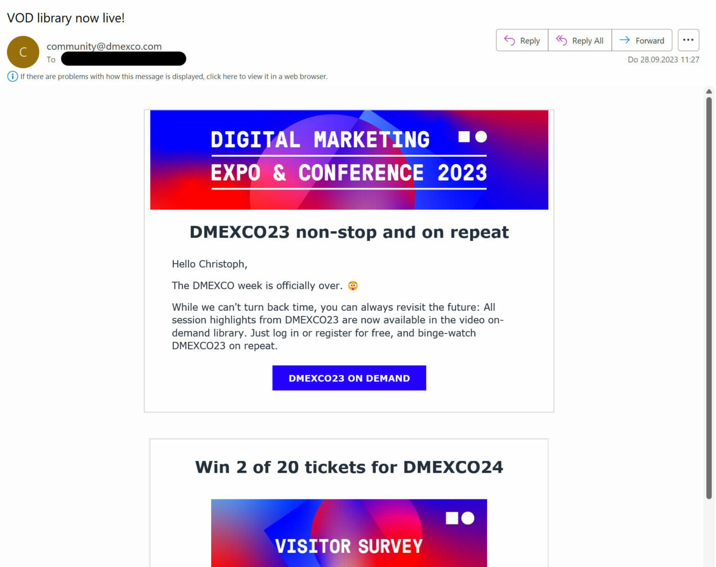 dmexco23 Opt Out email