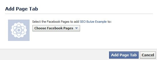 Facebook Tab Add to Page