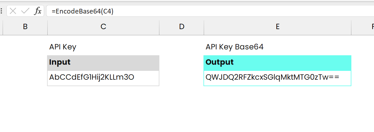 Excel Base64 Encode function