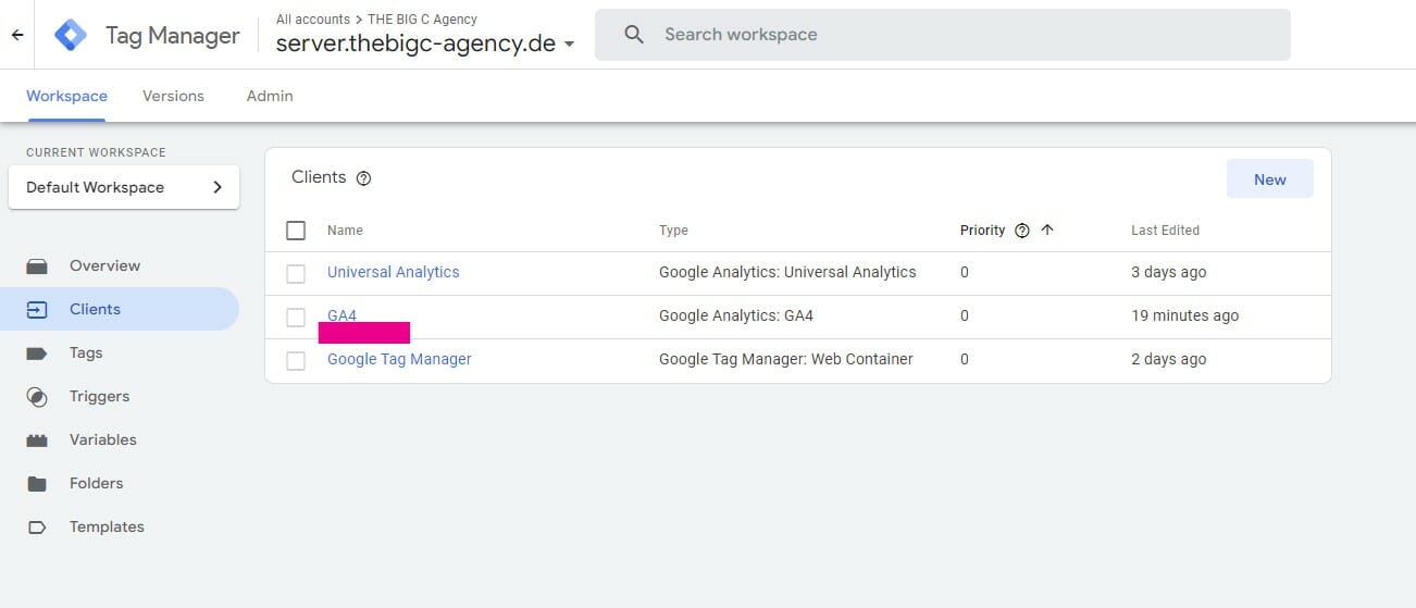 Google Tag Manager Server Side Öffne GA4 Client