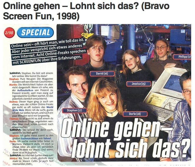 Online gehen - Lohnt sich das? 1998