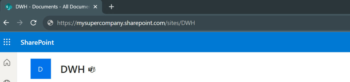 Microsoft Sharepoint Site URL
