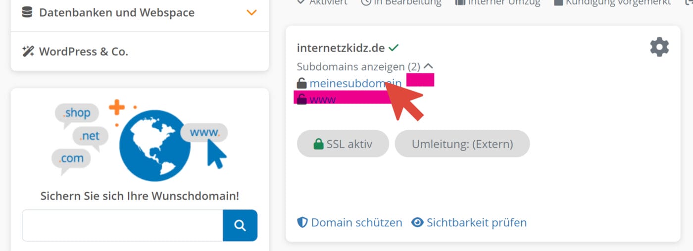 Strato Subdomain A-Record DNS